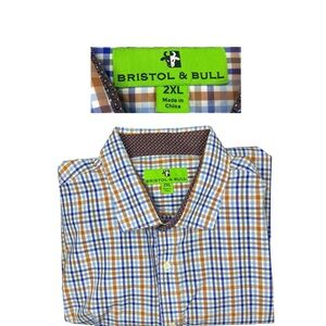 ~ Mint! Bristol & Bull Mens Long Sleeve Button Down Shirt Size 2XL